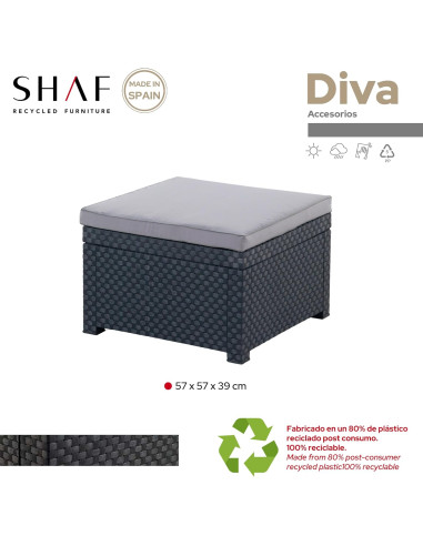 Pouf Diva Confort grafito. Sp-Berner