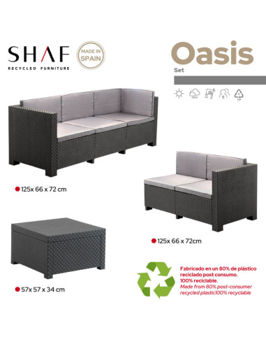 Set Oasis Grafito con cojines...