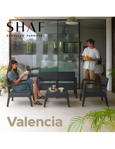 Set Valencia grafito 4 plazas. Sp-Berner