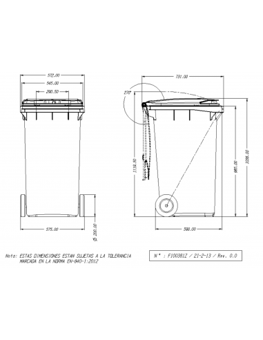 CONTENEDOR PROFESIONAL DE 240 LITROS CON RUEDAS