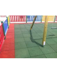 M2 PAVIMENTO INFANTIL LOSETA CAUCHO 500X500 MM 20mm verde