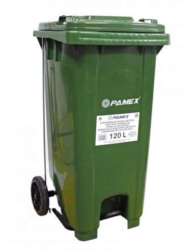 Contenedor basura reciclaje 120 litros con pedal