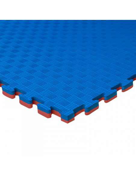 Suelo tatami puzzle grosor 4 cm. plancha de 1 m x 1 m. borde liso (desmontable) (rojo/azul)… Suelo tatami puzzle grosor 4 cm. plancha de 1 m x 1 m. borde liso (desmontable) (rojo/azul)…