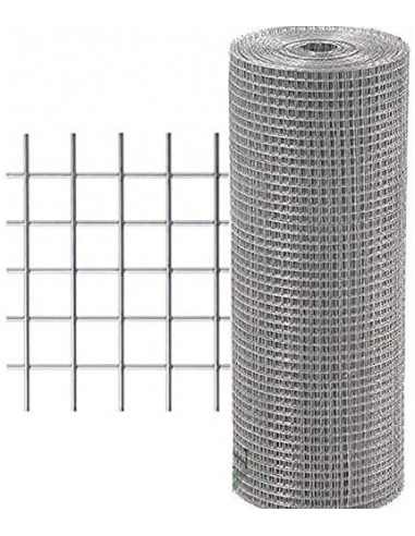 Malla electrosoldada galvanizada 6x6 mm de luz por 25 metros de longitud
