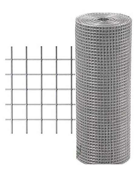 Mini rollo galvanizado 6x6 mm de luz,0.6 mm diámetro de alambre por 5 metros de longitud