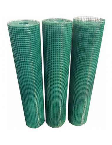 Malla electrosoldada plastificada 13x13mm luz .Rollo 25m