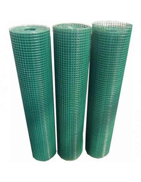 Malla electrosoldada plastificada 13x13mm luz .Rollo 25m